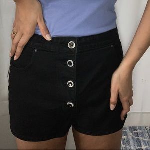 GUESS Black Denim Jewel Button Shorts-Size 31 US 8